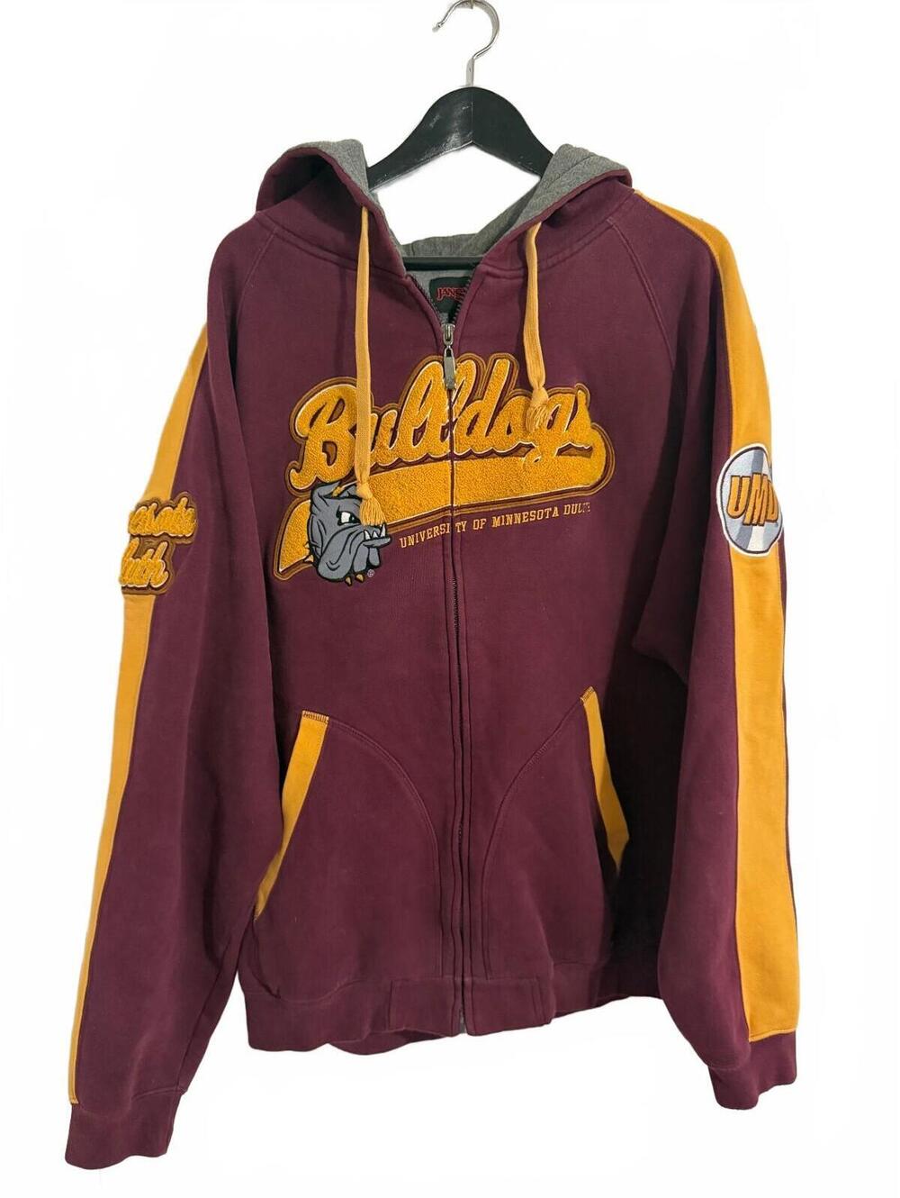 UMD Bulldogs Stitched Full-Zip Hoodie Size XL